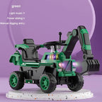 3-in-1 Ride On Push Car With Front Loader Digger Toddler Ride-On Excavator & Lights Music