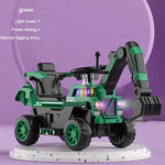 3-in-1 Kids Ride On Excavator Outdoor Indoor Ride-On Car With Front Loader Digger & Light Music