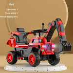 3-in-1 Kids Ride On Excavator Outdoor Indoor Ride-On Car With Front Loader Digger & Light Music