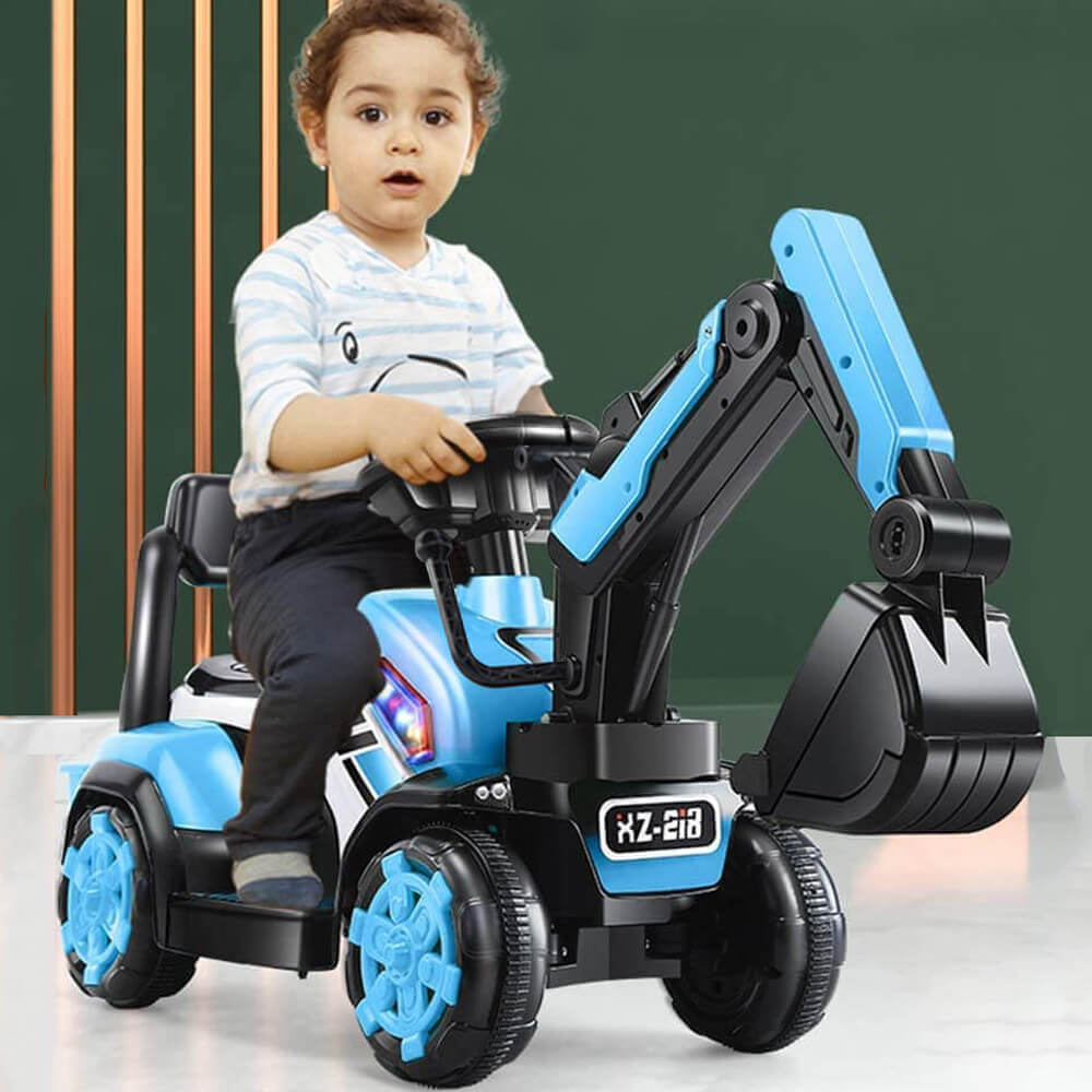 Kids Ride On Excavator Truck Toddler Ride-On-Car With Front Loader Digger