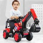 Kids Ride On Excavator Truck Toddler Ride-On-Car With Front Loader Digger
