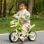Toddler Dino Balance Bike No-Pedal Training Bike with Adjustable Handlebars and Carbon Steel Frame