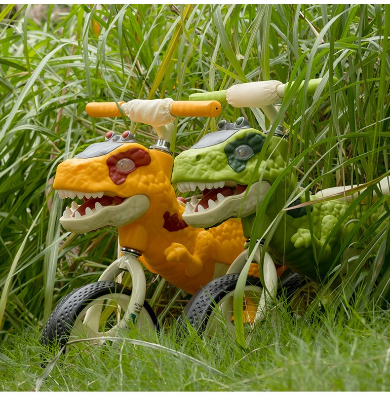 10" Dinosaur Kids Balance Bike with Music & Lights Toddler Training Bike for 10 Months-3 Years Old