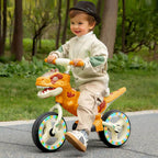 Toddler Dino Balance Bike No-Pedal Training Bike with Adjustable Handlebars and Carbon Steel Frame