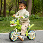 Toddler Dino Balance Bike No-Pedal Training Bike with Adjustable Handlebars and Carbon Steel Frame