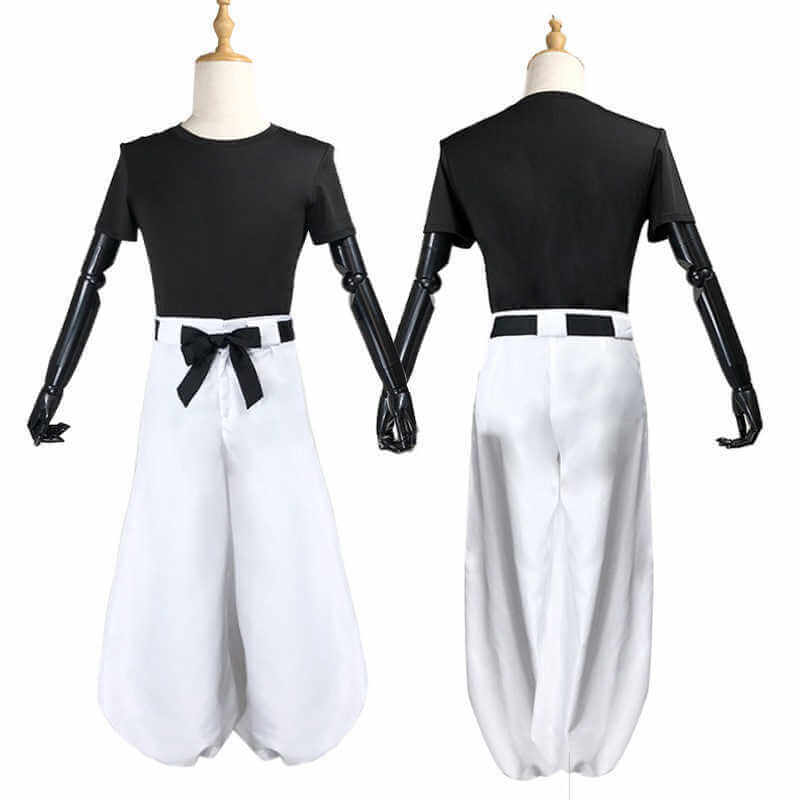 Adult Toji Cosplay Outfit Black Shirt Pants With Belt Full Set for Themed Party