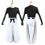 Adult Toji Cosplay Outfit Black Shirt Pants With Belt Full Set for Themed Party