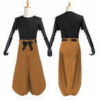 Adult Toji Cosplay Outfit Black Shirt Pants With Belt Full Set for Themed Party