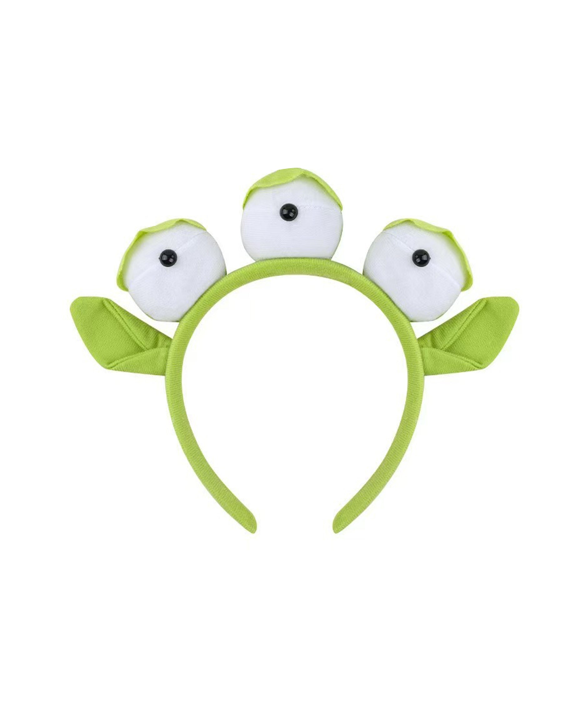 Girls Women Alien Cosutme Green Three Eyed Toy Companion Dress with Headband for Cosplay Party