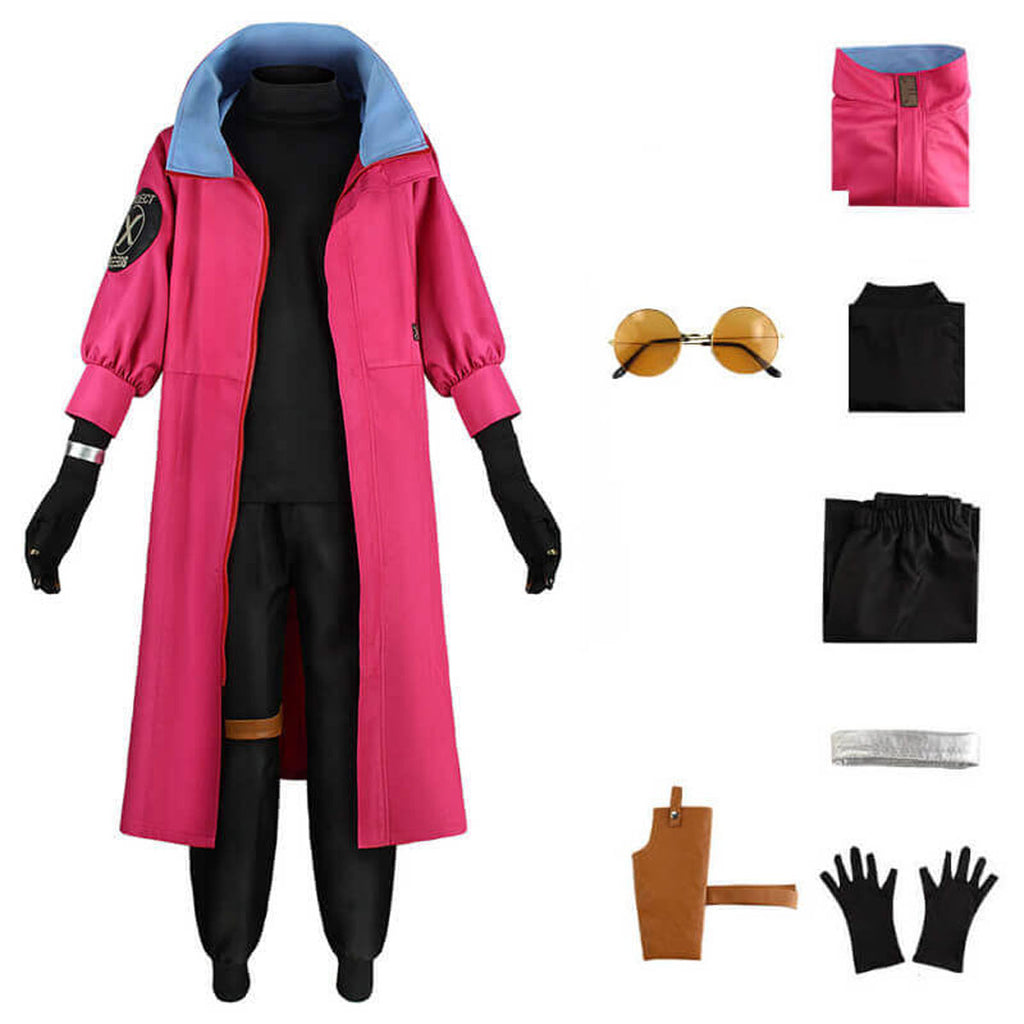 Vash The Stampede Cosplay Costume Halloween Cosplay Outfit with Gloves and Glasses for Adult