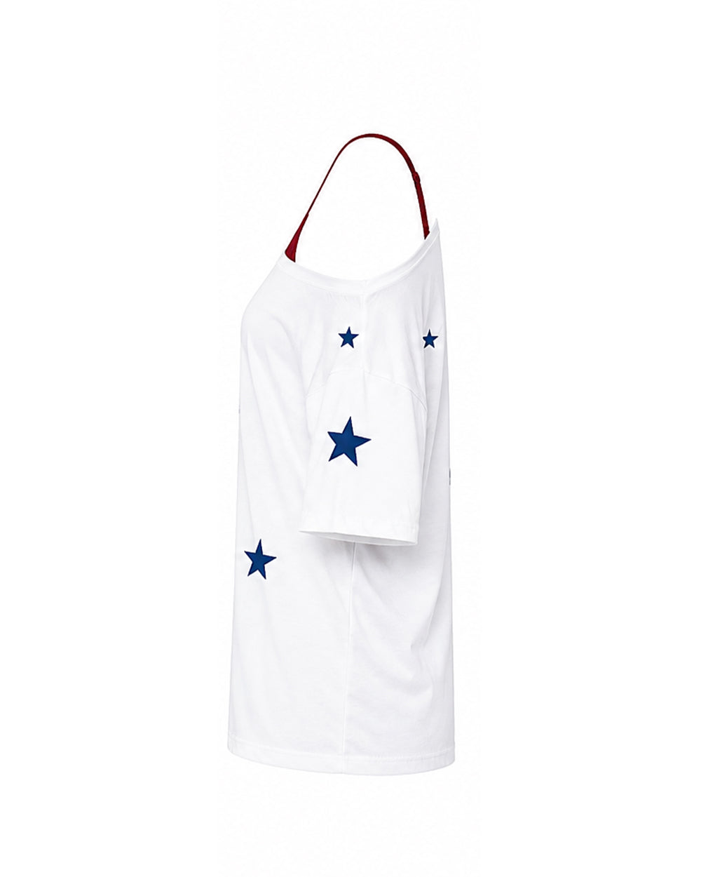 US Women's Soccer Gear Off-Shoulder Blue Flag Shirt Camisole Bra for Sports Fan Parties and Streetwear