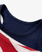 US Women's Soccer Team Jersey Red White and Blue Striped 2in1 T-Shirt for Sports Fan Parties Outdoor Music Festival