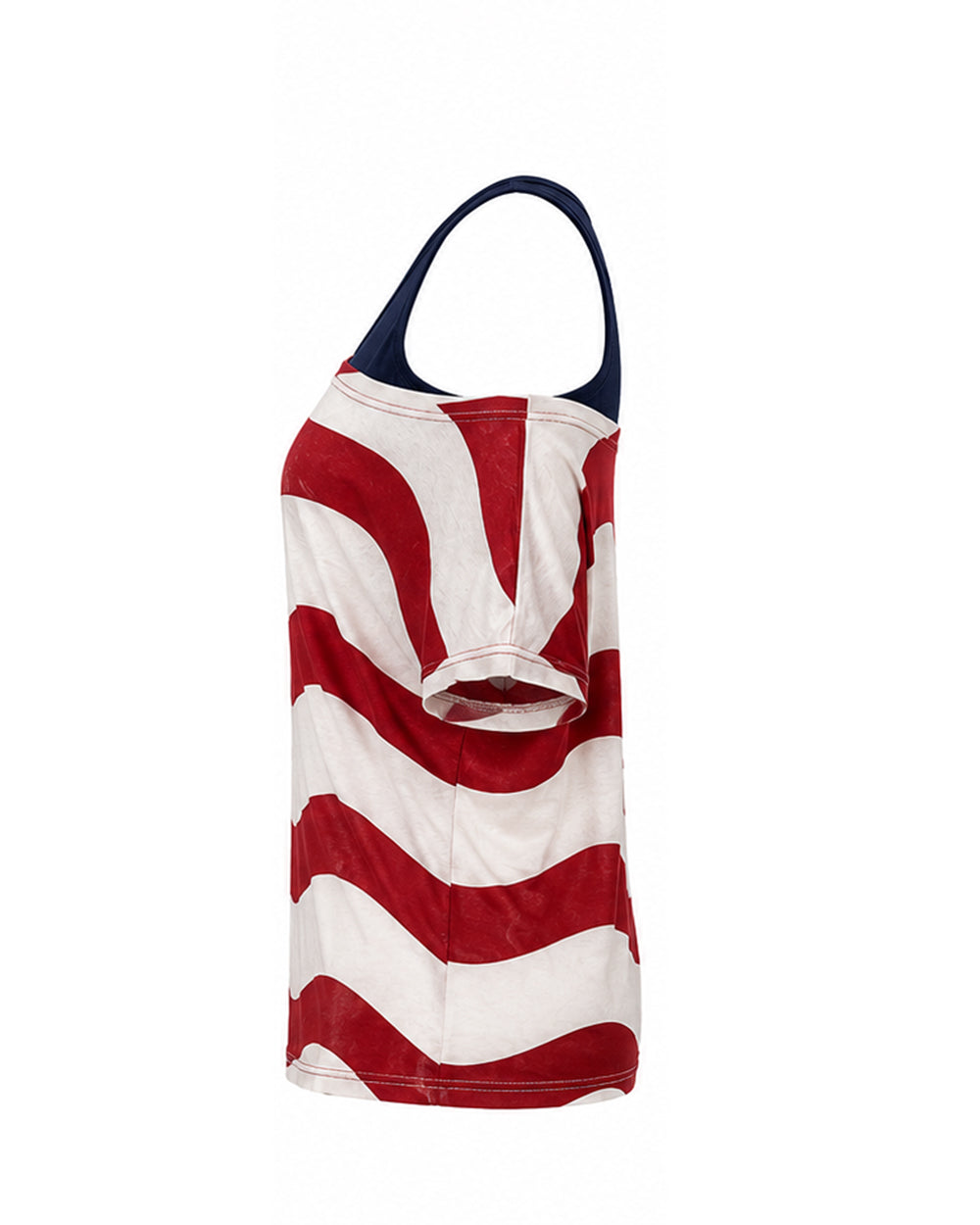 US Women's Soccer Team Jersey Red White and Blue Striped 2in1 T-Shirt for Sports Fan Parties Outdoor Music Festival