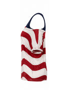 US Women's Soccer Team Jersey Red White and Blue Striped 2in1 T-Shirt for Sports Fan Parties Outdoor Music Festival