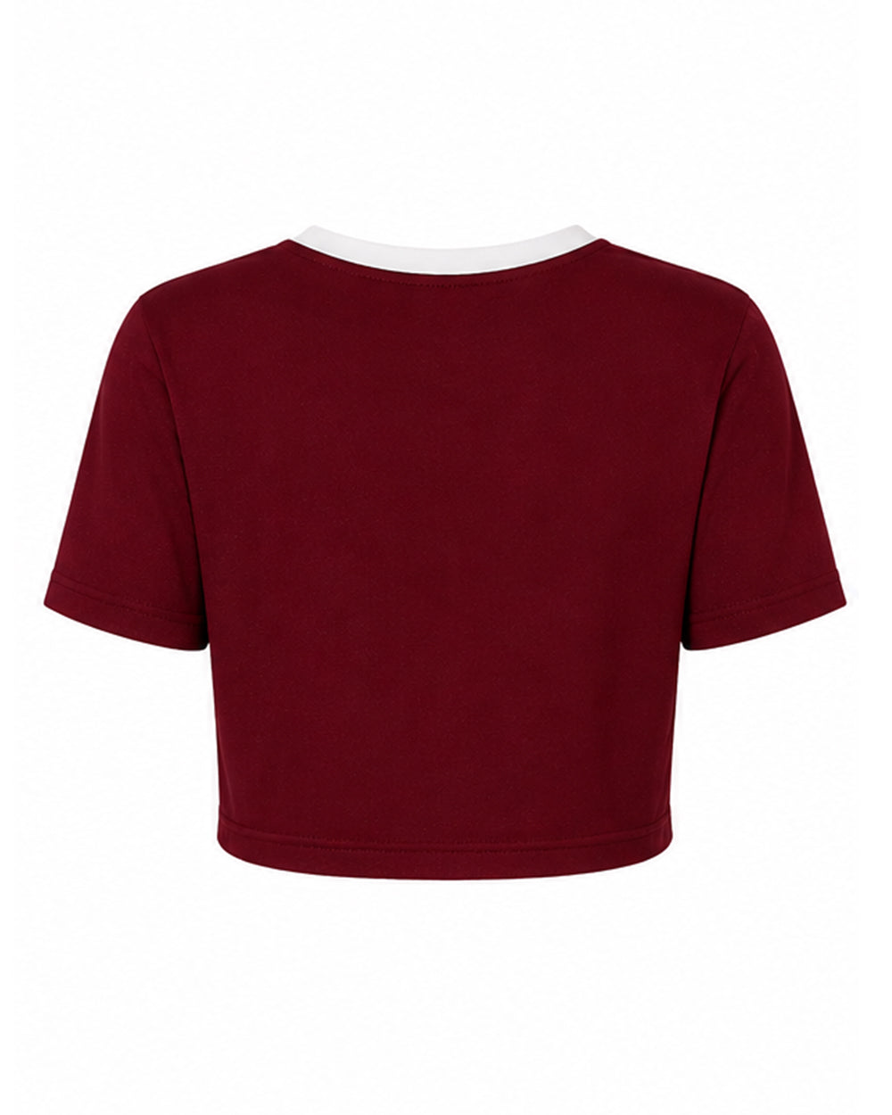 USA Womens Shirts Burgundy V-neck Cropped Jersey with Custom Number for Football Game Night Tailgating