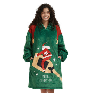 Ugly Christmas Sweatshirt Hooded Soft Fleece Xmas Party Outfit for Ladies Funny Dress