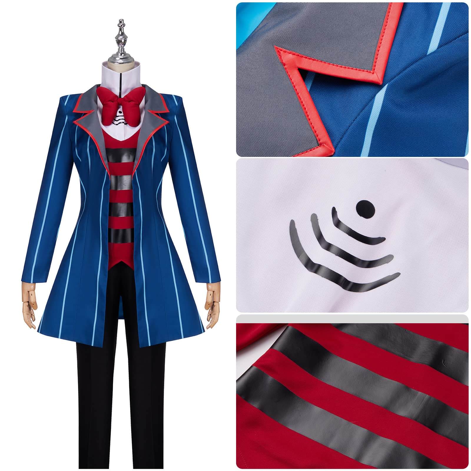 Adult Vox Hazbin Hotel Costume TV Demon Vox Cosplay Outfit Coat Pants and Accessories Full Set for Halloween