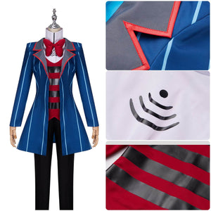Adult Vox Costume Hazbin TV Demon Hotel Vox Cosplay Outfit Coat Pants and Accessories Full Set for Halloween
