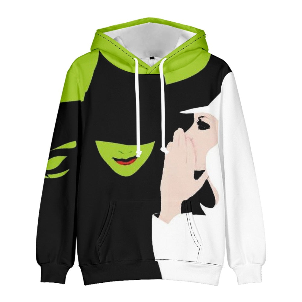 Unisex Wicked Hoodie Women Men The Witch Hooded Green Sweatshirt for Halloween Party