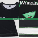 Kids Adults Wicked Costume Green Elphaba T-shirt for Daily Wear