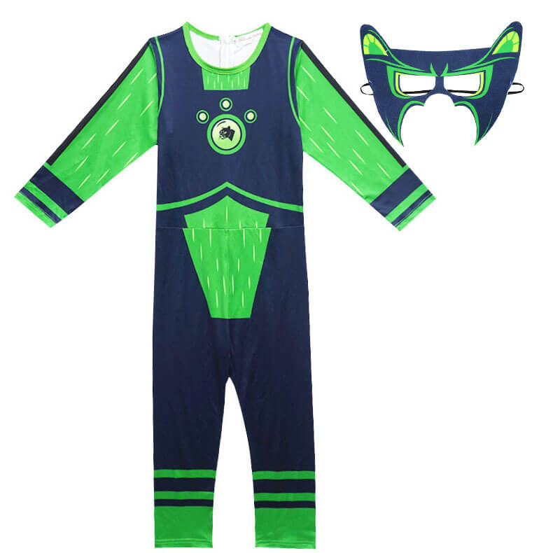 Kids Wild Kratts Jumpsuit and Mask Halloween Costume Party Cosplay Full Set for Boys Girls