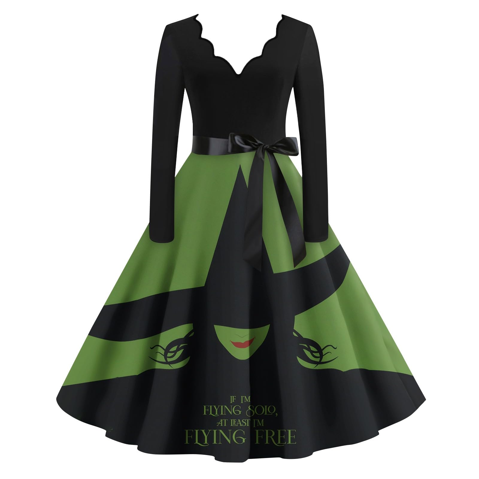 Winter Elphaba Dress Wicked Elphaba Cosplay Costume Warm Wicked Dress w/ Thick Material