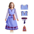 Wish Dress Asha Princess Costume Dress-up Set with Waist Bag and Belt for Girls