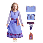 Wish Dress Asha Princess Costume Dress-up Set with Waist Bag and Belt for Girls