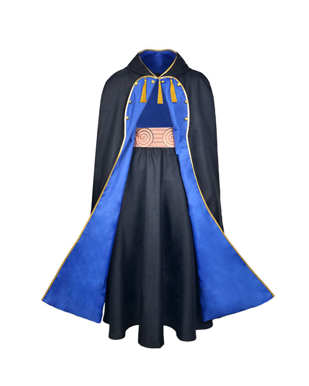Olruggio Magic Outfit Purple Hooded Cloak with Royal Blue Lining Shirt Skirt and Iconic Thimble Hat for Cosplay