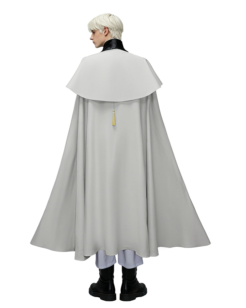 Witch Master Qifrey Costume Full Set with Cloak Dress Pointed Wizard Hat and Gold Glasses for Magic Mentor Roleplay