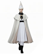 Witch Master Qifrey Costume Full Set with Cloak Dress Pointed Wizard Hat and Gold Glasses for Magic Mentor Roleplay