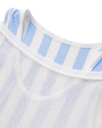 Women Argentina Jersey Off-Shoulder Sky Blue White Shirt and Dress 2pcs Suit for Match Day and Beach Vacation