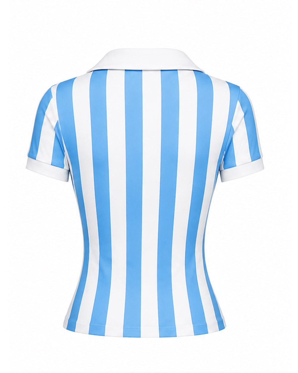 Women Argentina Jersey Blue Striped Soft Cotton Cropped Top for Comfy Match Day Wear