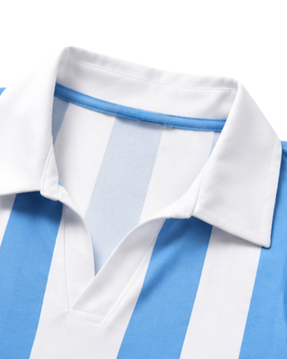 Women Argentina Jersey Blue Striped Soft Cotton Cropped Top for Comfy Match Day Wear