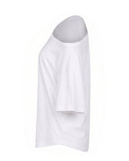 Women Brazil Jersey White Soccer T-shirt Loose Drop Shoulder Mascot Tee for Stadium Sports Cheering Events