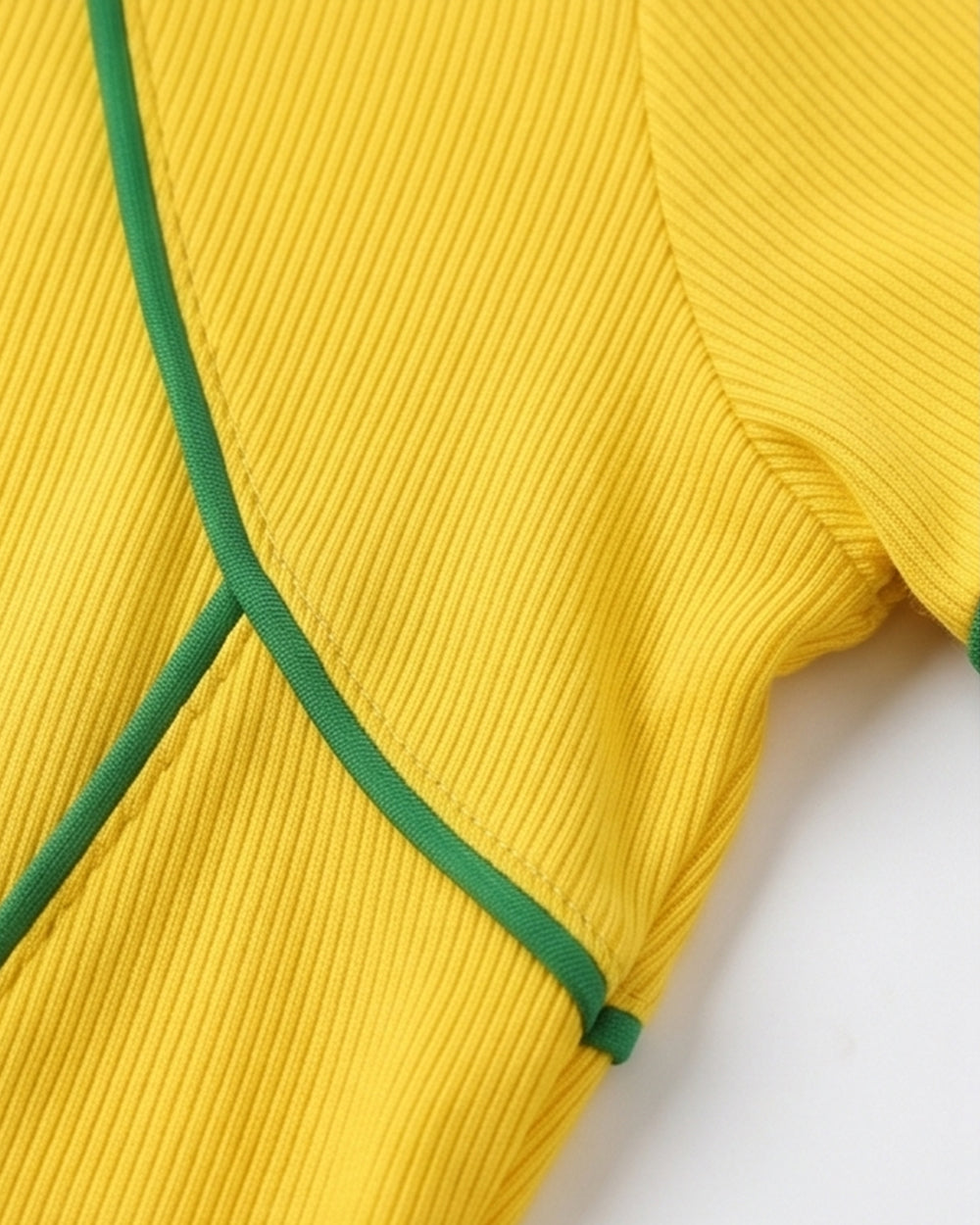 Women Brazil Jersey Yellow Short Sleeve Crop Top Slim Fit Shirt for Stadium Sports Cheering Parties