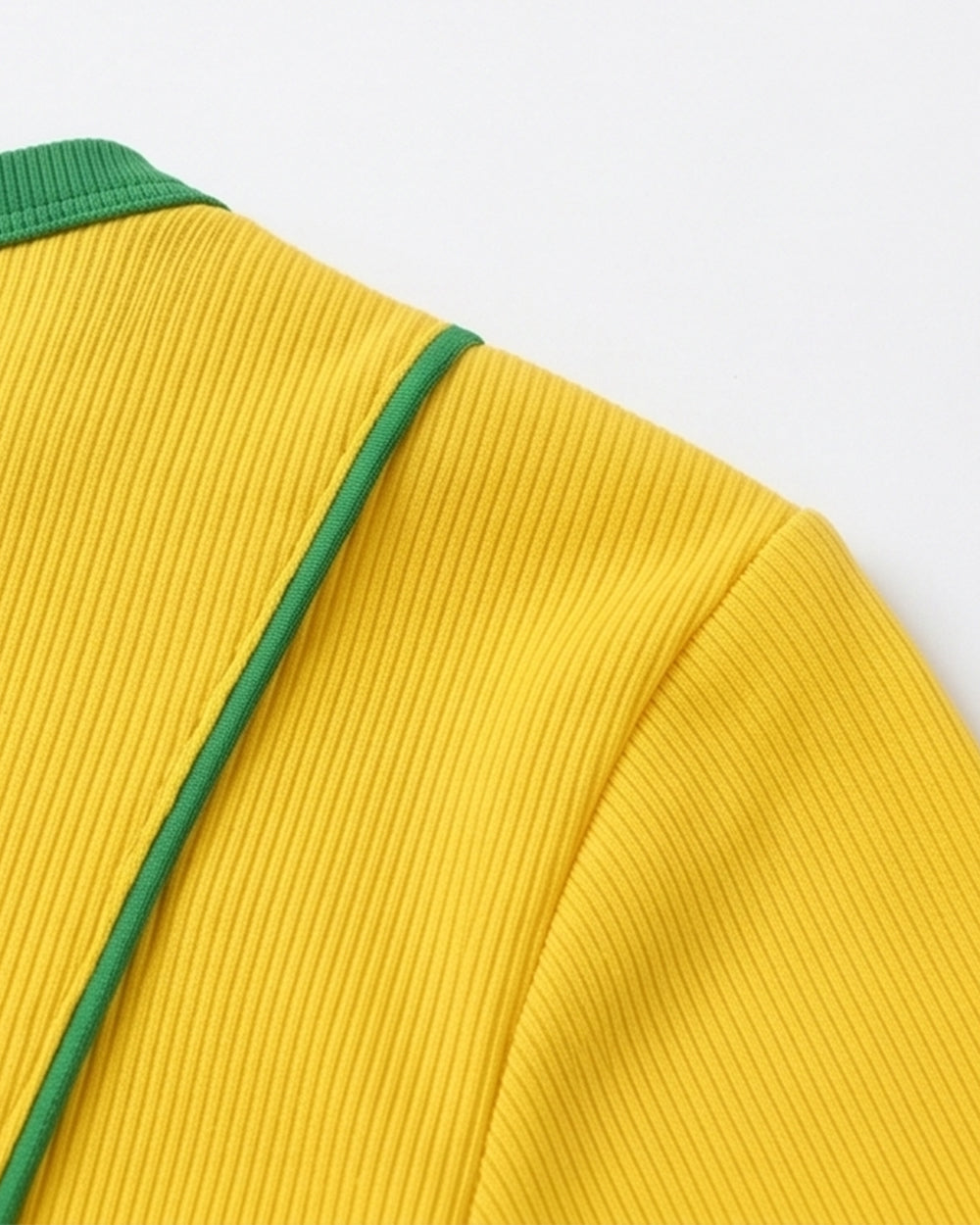 Women Brazil Jersey Yellow Short Sleeve Crop Top Slim Fit Shirt for Stadium Sports Cheering Parties