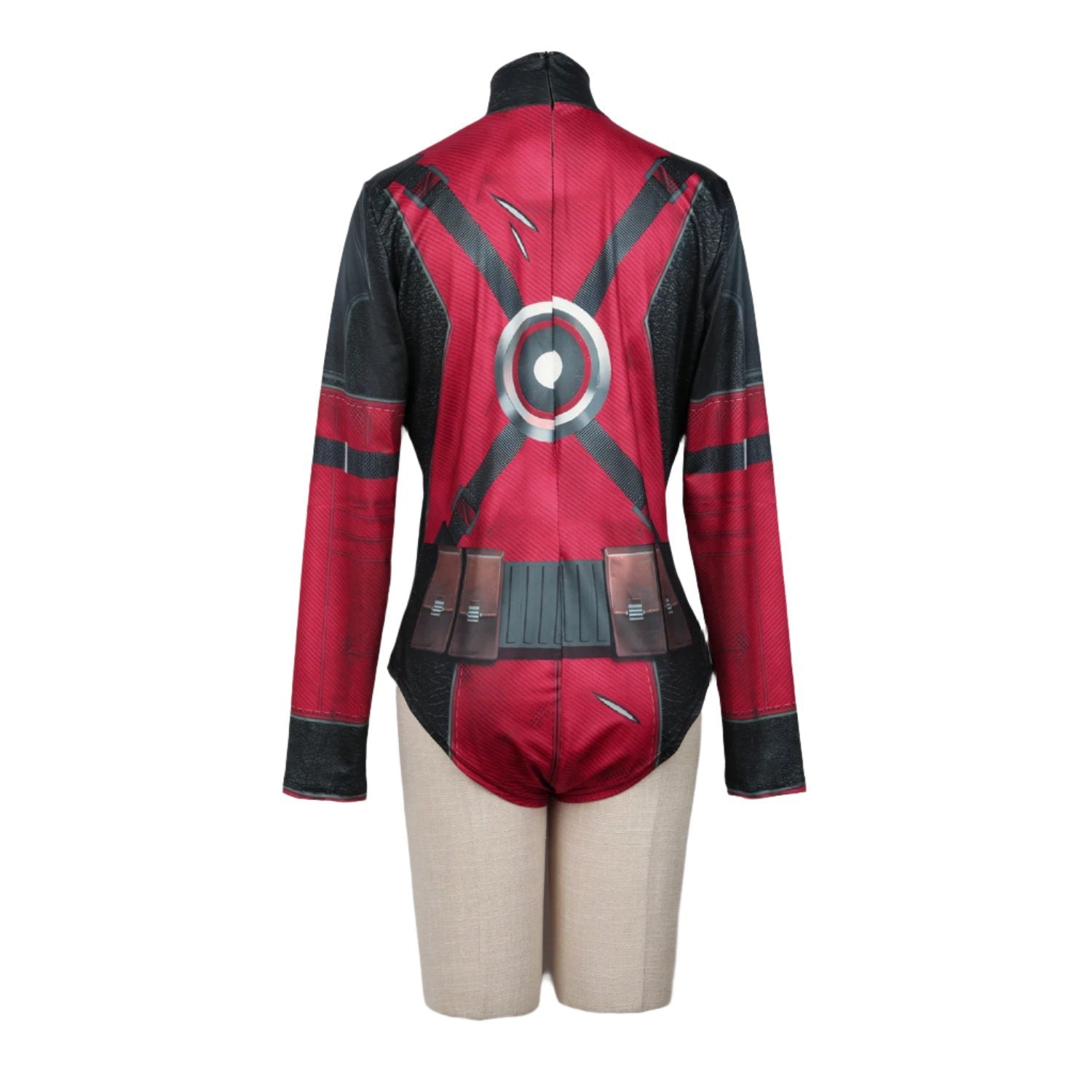 Lady Deady Pool Costume Women Sexy Long Sleeve Bodysuit Halloween Cosplay Outfit