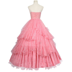 Wicked Movie Glinda Deluxe Cosplay Dress Pink Sequis Women Glinda The Good Witch Costume