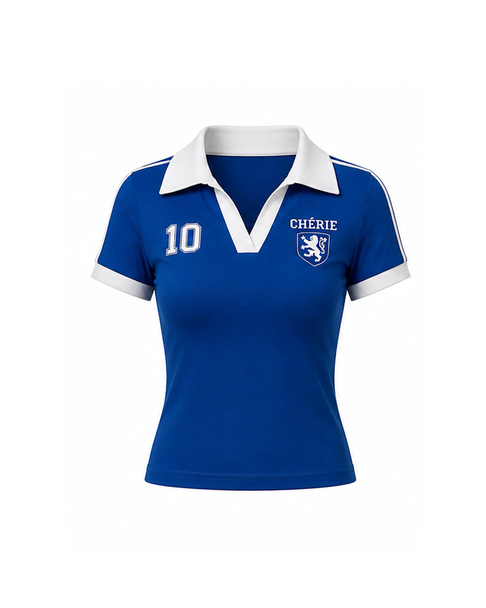 Women France Soccer Jersey Blue Polo Catch Me If You Can Shirt for Stadium Soccer Match Day Celebration