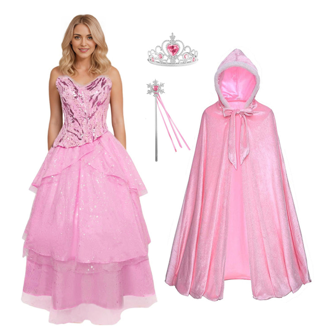 Adult Glinda Outfit The Good Witch Costume Pink Witch Fancy Dress for – Sun Baby