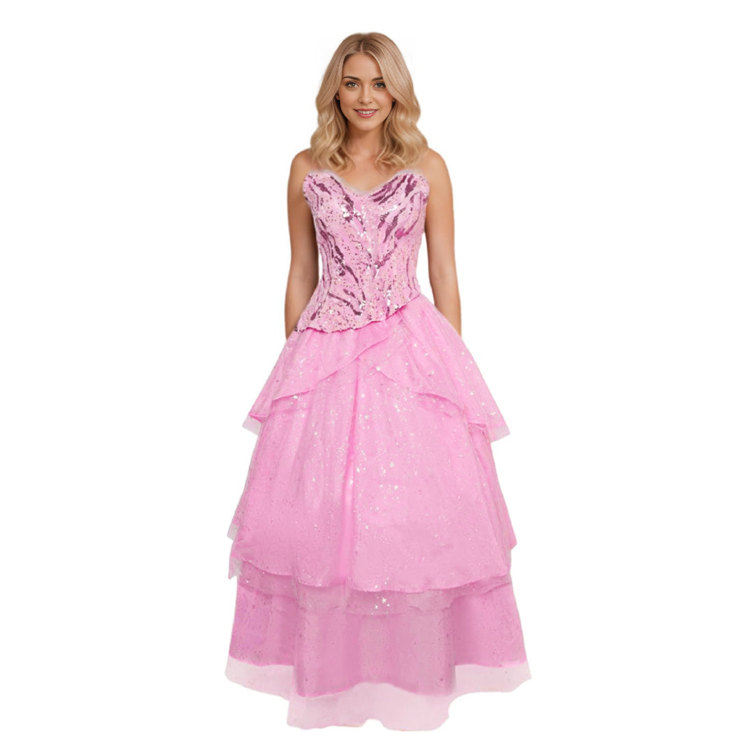 Adult Glinda Outfit The Good Witch Costume Pink Witch Fancy Dress for Party Event Musical