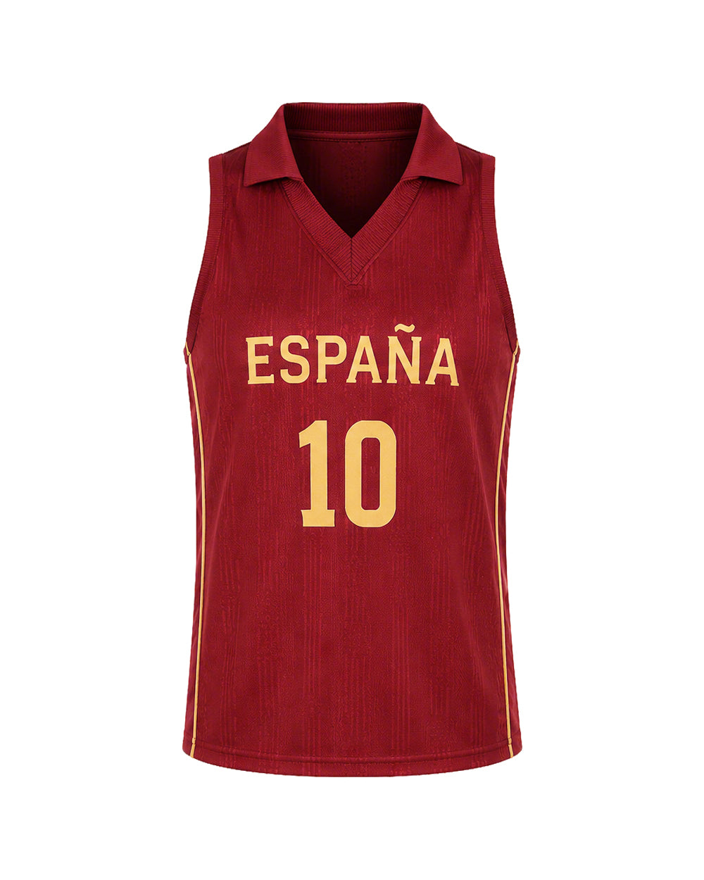 Women Spain Jersey Dark Red Sleeveless Polo Tank Top for Football Game Day Stadium Wear