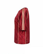 Women Spain Jersey Dark Red Off Shoulder Top for Football Game Day Sports Outfits and Streetwear
