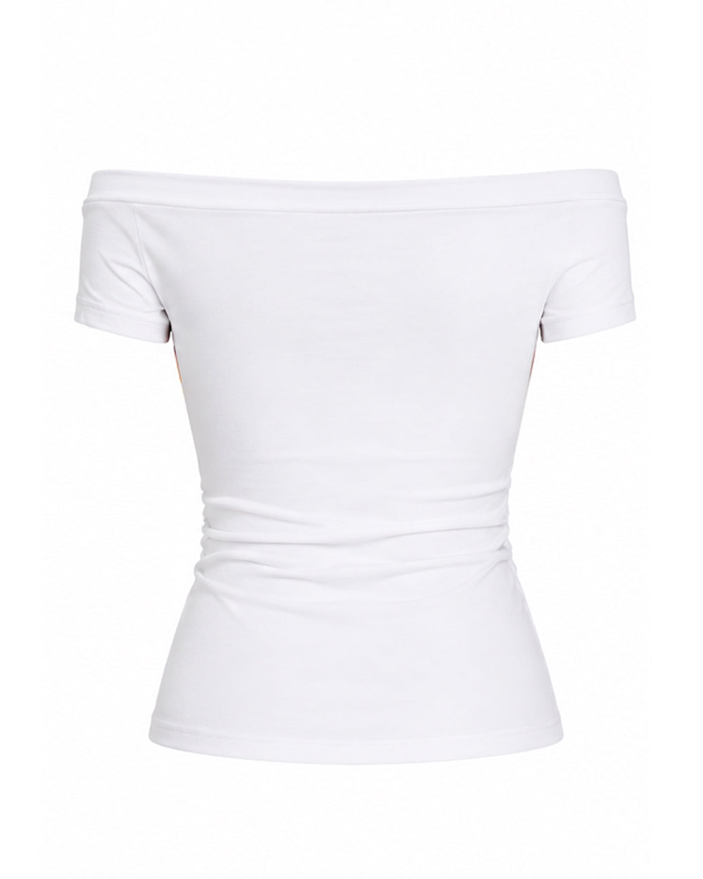 Women's German Football Jersey White Off Shoulder T-Shirt with Germany Team Color Stripes for Match Day Stadium Cheering