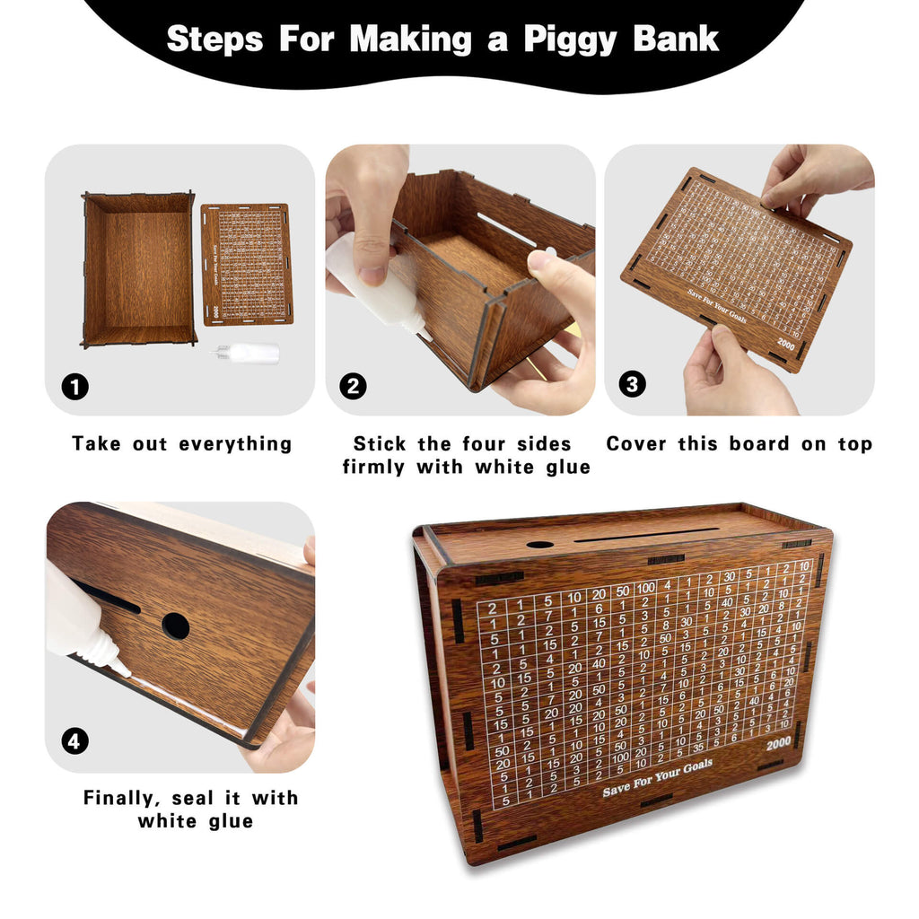 Wooden Soccer Puzzle Piggy Bank Fun DIY Craft Kit for Kids and Adults Unique Money Box