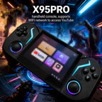 X95 Pro Retro Handheld Game Console Android 9.0 Portable Gaming Device with 64G SD Card and RGB Lighting For Game Players