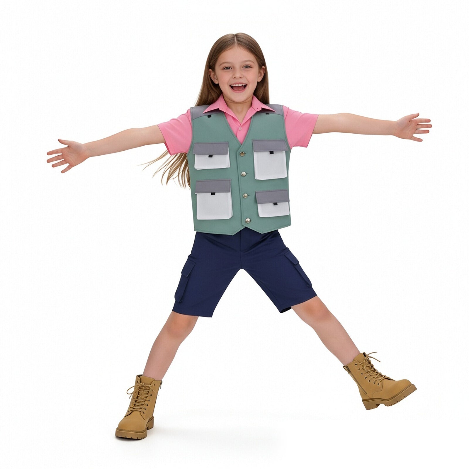 Nibbles Costume Cute Beaver Outfit Pink Shirt Vest Shorts 3pcs Suit for Cosplay