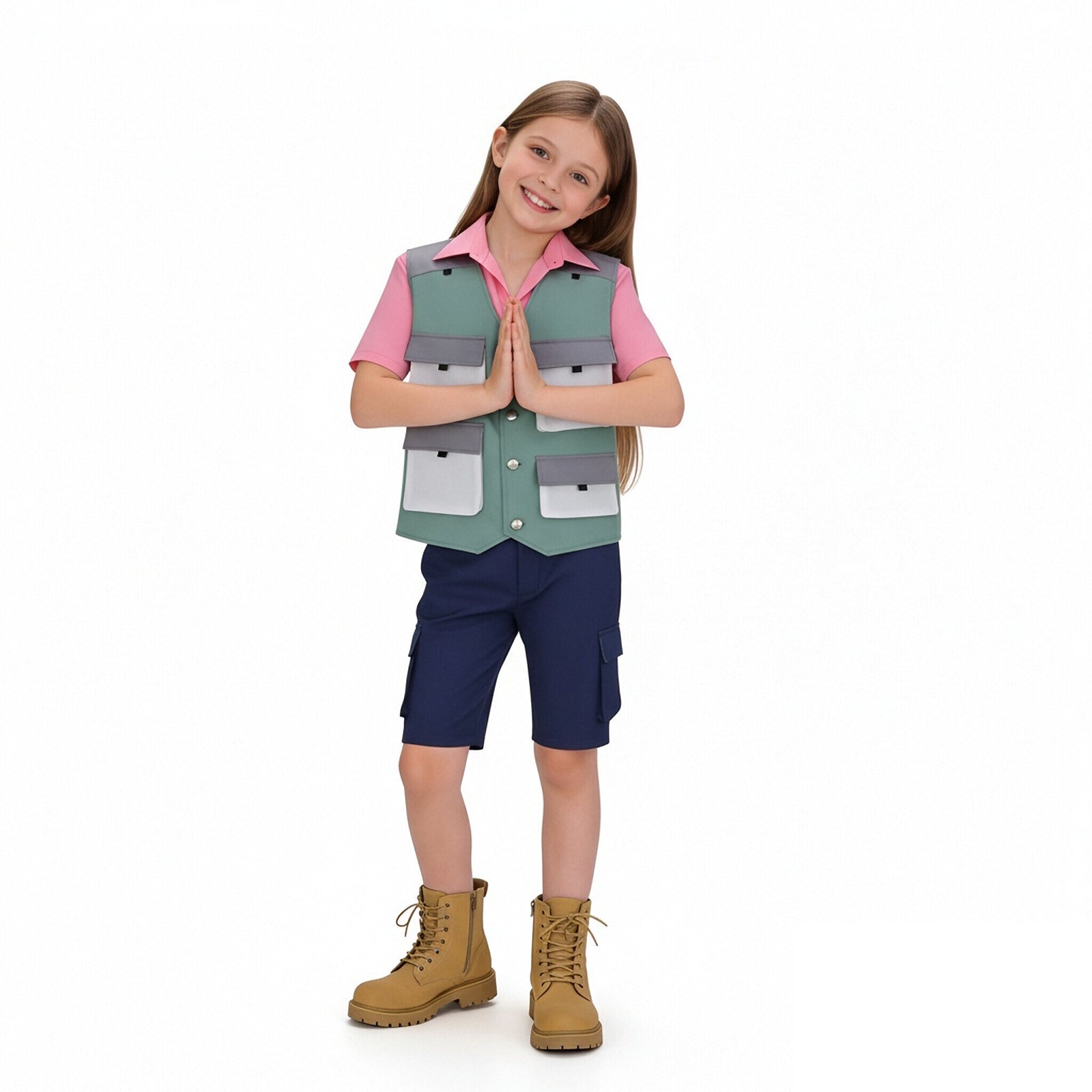 Nibbles Costume Cute Beaver Outfit Pink Shirt Vest Shorts 3pcs Suit for Cosplay