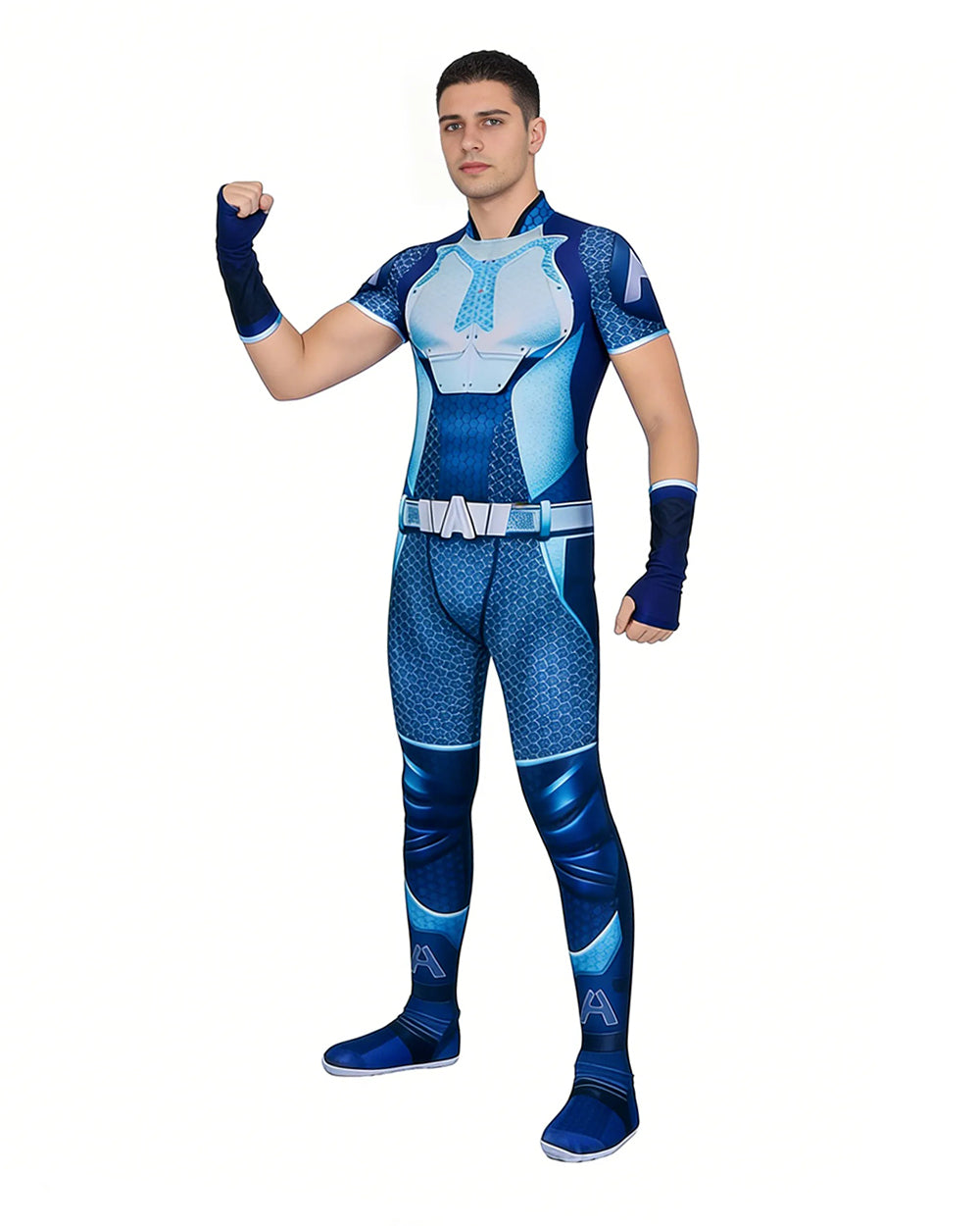 Boys Adults A-train Costume Jumpsuit and Gloves Suit Halloween Cosplay Outfit